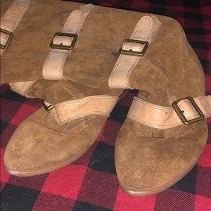 Brown suede boots